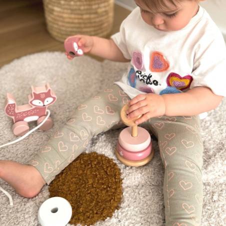 VIGA PolarB medinės piramidė su lape + traukiama lapė, rinkinys