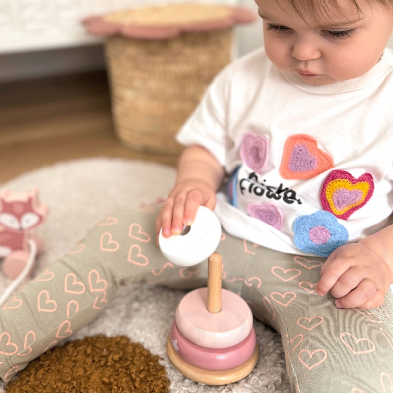 VIGA PolarB medinės piramidė su lape + traukiama lapė, rinkinys