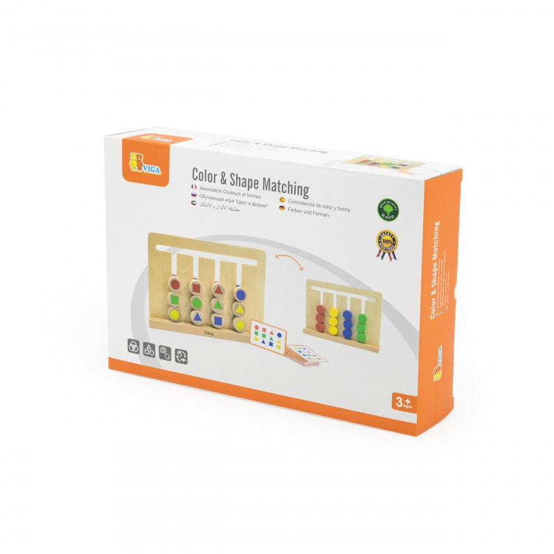 VIGA dėlionės žaidimas atkurti Montessori spalvas ir figūras