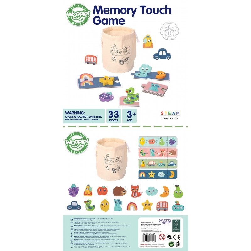 WOOPIE GREEN Головоломка с фигурами для развития сенсорной памяти FSC