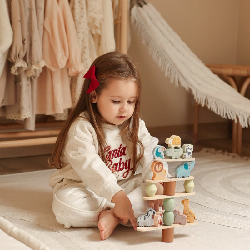 WOOPIE GREEN Balansuojantys gyvūnai – medinė dėlionė