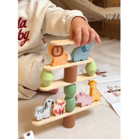 WOOPIE GREEN Balansuojantys gyvūnai – medinė dėlionė