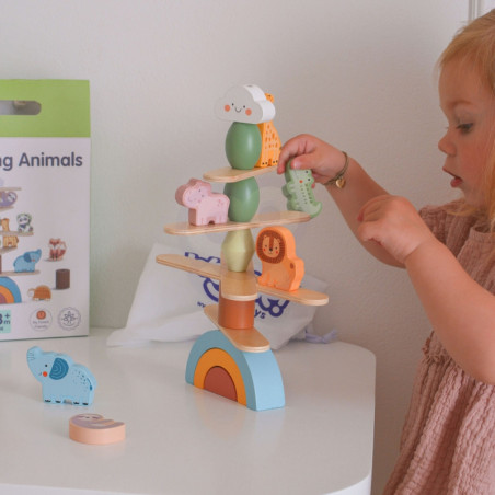 WOOPIE GREEN Balansuojantys gyvūnai – medinė dėlionė