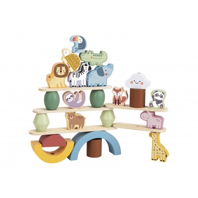 WOOPIE GREEN Balansuojantys gyvūnai – medinė dėlionė