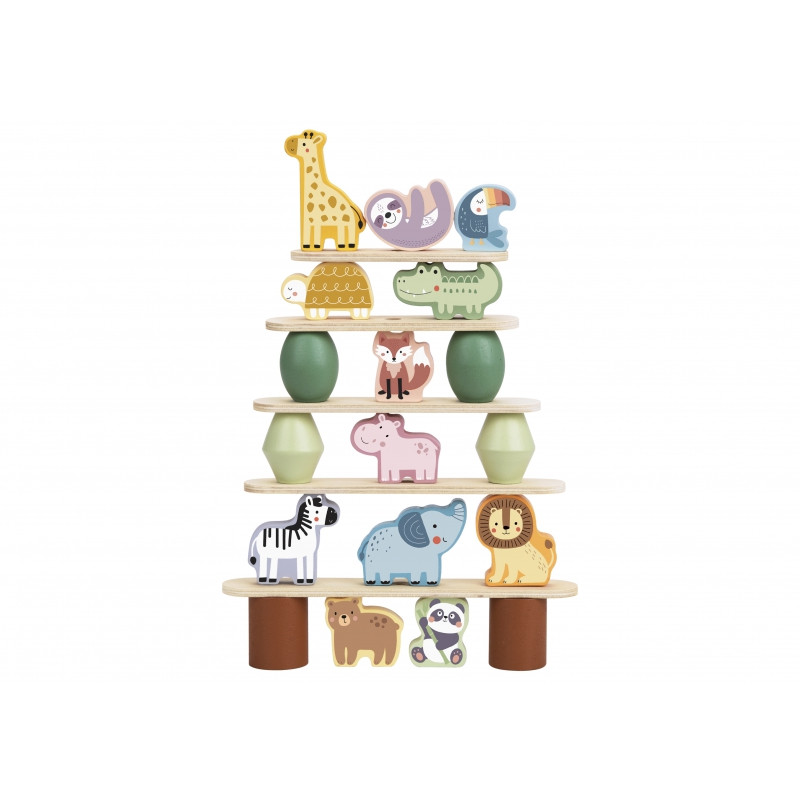 WOOPIE GREEN Balansuojantys gyvūnai – medinė dėlionė