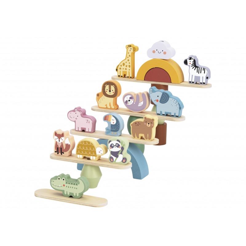 WOOPIE GREEN Balansuojantys gyvūnai – medinė dėlionė