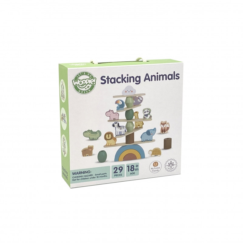 WOOPIE GREEN Balansuojantys gyvūnai – medinė dėlionė