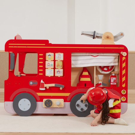 VIGA didelė medinė ugniagesių automobilio Montessori žaidimų aikštelė VIGA didelė medinė ugniagesių automobilio Montessori žaidimų aikštelė