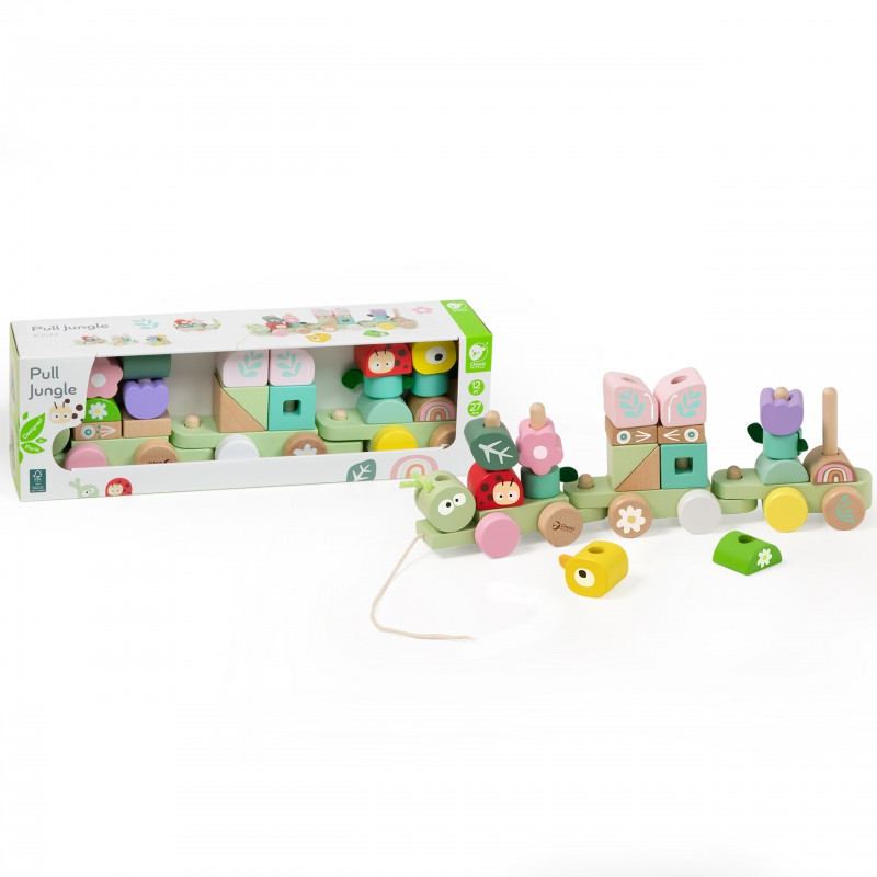 CLASSIC WORLD Montessori Wooden Caterpillar Train Puzzle