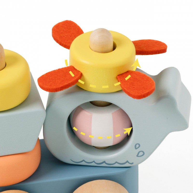 KLASIKINIS PASAULIS Montessori vandenyno geležinkelio medinė dėlionė