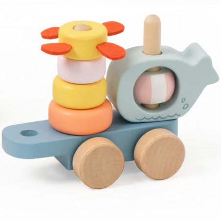 KLASIKINIS PASAULIS Montessori vandenyno geležinkelio medinė dėlionė