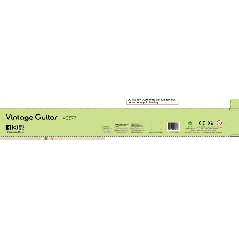 CLASSIC WORLD Vintage medinė gitara vaikams 3+