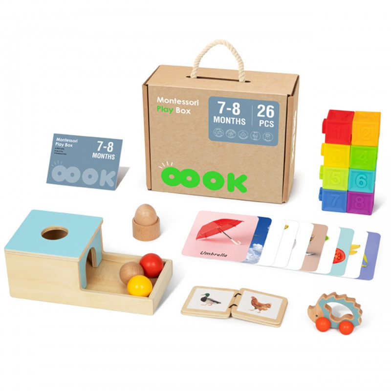 TOOKY TOY Box XXL Montessori Educational Box 6in1 Sensory 7-8 mėn.