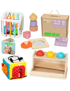 TOOKY TOY Box XXL Montessori edukacinė dėžutė 5in1 sensorinė 11-12 mėnesių