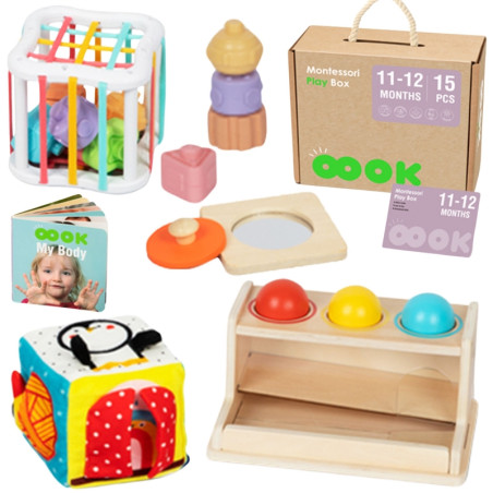 TOOKY TOY Box XXL Montessori edukacinė dėžutė 5in1 sensorinė 11-12 mėnesių TOOKY TOY Box XXL Montessori edukacinė dėžutė 5in1 sensorinė 11-12 mėnesių