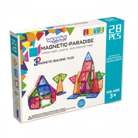 WOOPIE magnetiniai Montessori 3D statybiniai blokai WOOPIE magnetiniai Montessori 3D statybiniai blokai