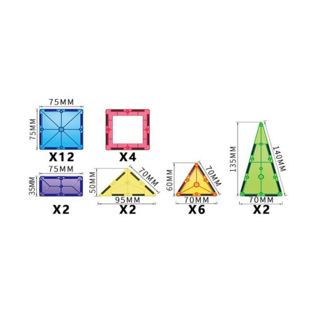 WOOPIE magnetiniai Montessori 3D statybiniai blokai WOOPIE magnetiniai Montessori 3D statybiniai blokai