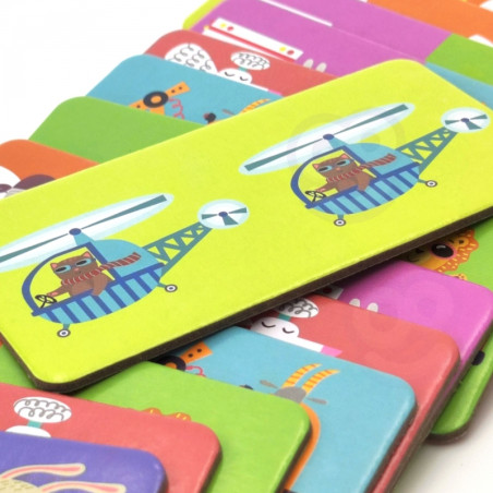 WOOPIE Edukacinis žaidimas Transporto gyvūnų dėlionė Domino Montessori