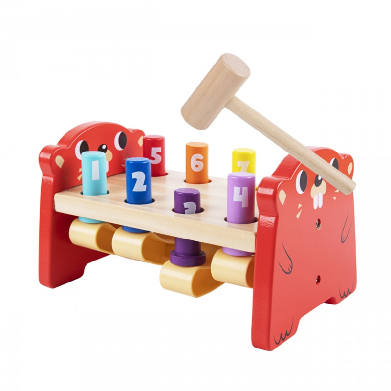 TOOKY TOY Hammer medinis auskarų vėrimas spalvingas