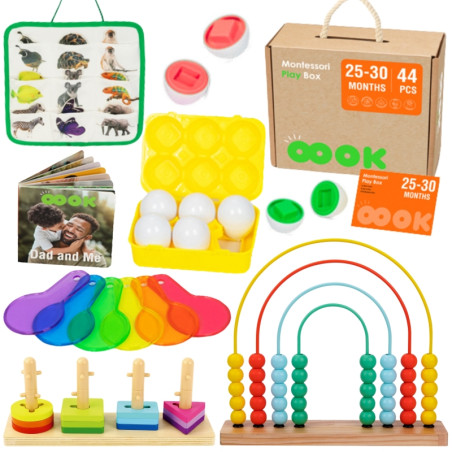 TOOKY TOY Box XXL Montessori Educational Box 7in1 Sensory 25-30 mėnesių TOOKY TOY Box XXL Montessori Educational Box 7in1 Sensory 25-30 mėnesių