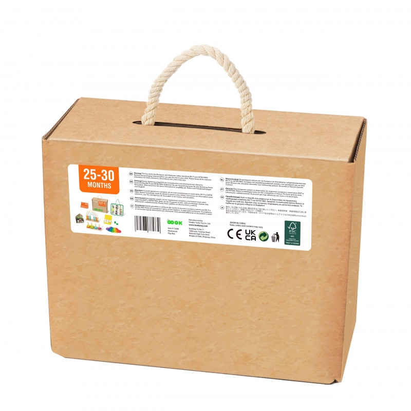 TOOKY TOY Box XXL Монтессори-образовательный сенсорный набор 7-в-1 для детей 25-30 месяцев