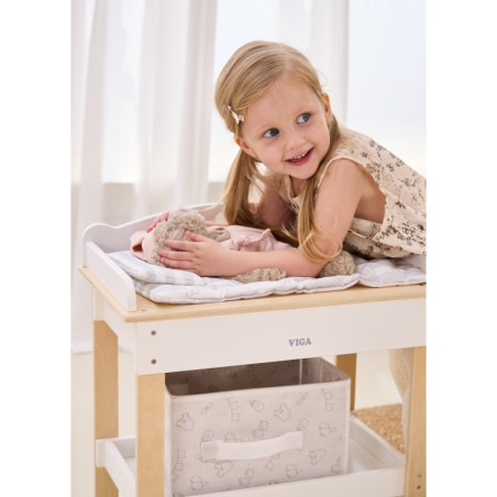 Деревянный пеленальный столик VIGA 2 в 1, ванночка для кукол Деревянный пеленальный столик VIGA 2 в 1, ванночка для кукол