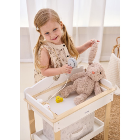 Деревянный пеленальный столик VIGA 2 в 1, ванночка для кукол Деревянный пеленальный столик VIGA 2 в 1, ванночка для кукол