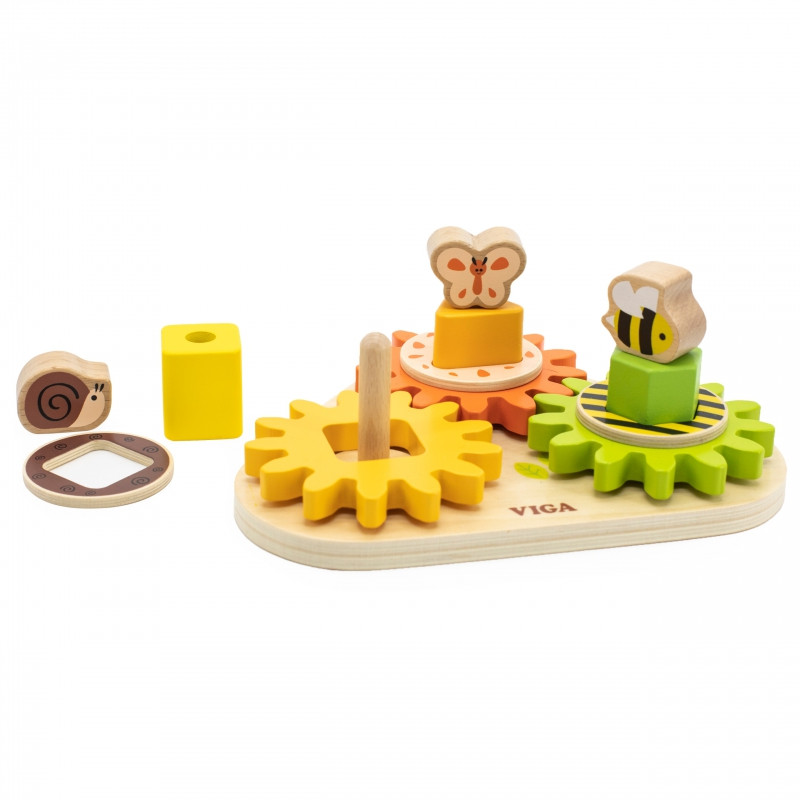VIGA Wooden Gear Sorter "Shapes and Mechanisms"