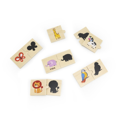 Набор деревянных головоломок VIGA Animal Match Shadow Puzzle