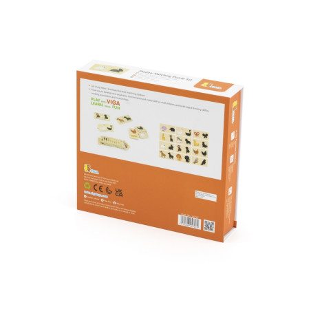 VIGA medinės dėlionės rinkinys "Gyvūnų šešėliai"