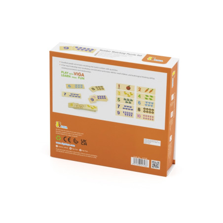 Набор деревянных головоломок VIGA «Соедини цифры» Монтессори-головоломка