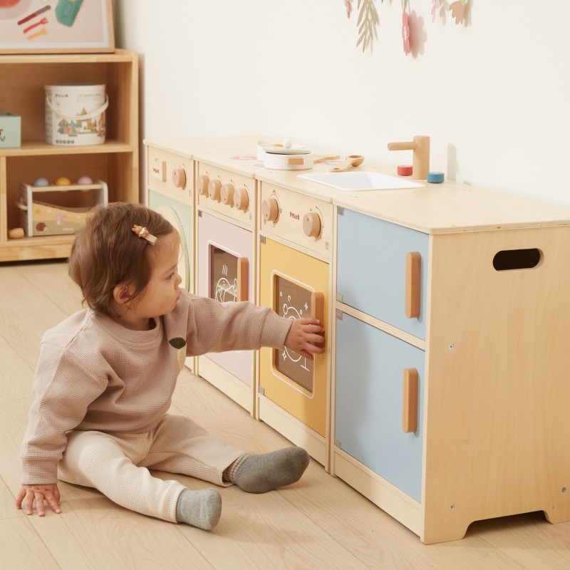 VIGA PolarB medinis virtuvės komplektas XL skalbimo mašinos viryklė indaplovė