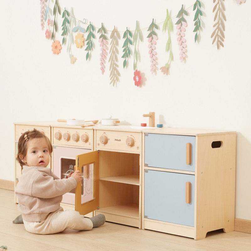 VIGA PolarB medinis virtuvės komplektas XL skalbimo mašinos viryklė indaplovė