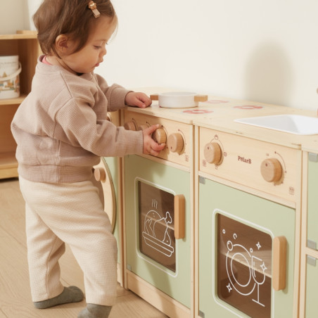 VIGA PolarB medinis virtuvės komplektas XL skalbimo mašinos viryklė indaplovė - žalia VIGA PolarB medinis virtuvės komplektas XL skalbimo mašinos viryklė indaplovė - žalia