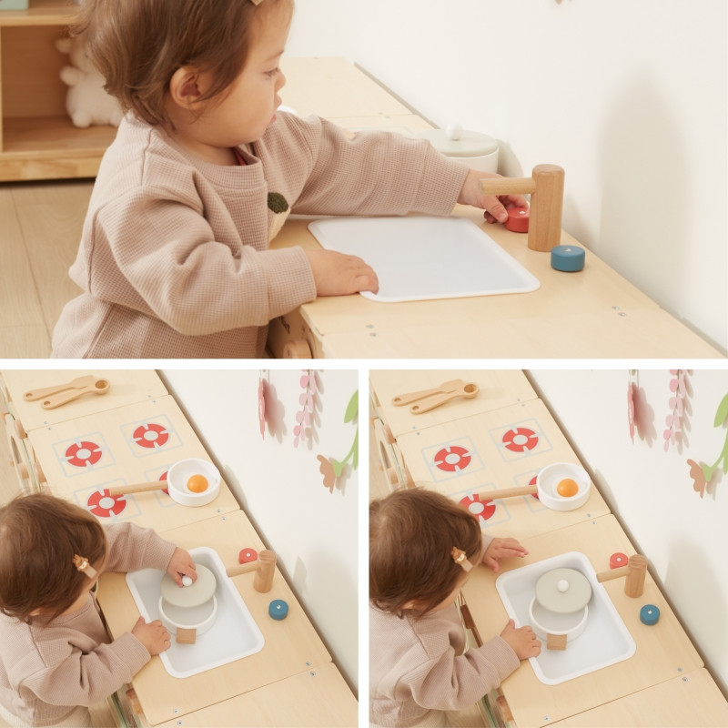 VIGA PolarB medinis virtuvės komplektas XL skalbimo mašinos viryklė indaplovė - žalia