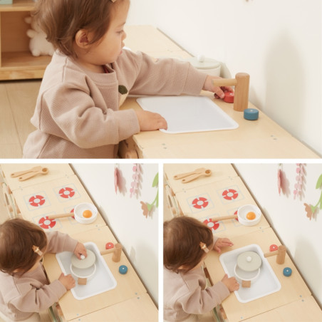 VIGA PolarB medinis virtuvės komplektas XL skalbimo mašinos viryklė indaplovė - žalia VIGA PolarB medinis virtuvės komplektas XL skalbimo mašinos viryklė indaplovė - žalia