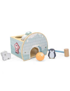 VIGA PolarB Drewniany Przebijak Igloo z Młoteczkiem Figurkami i Sorterem 2