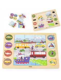 VIGA Medinis galvosūkis "Atspėk šešėlį" ir "Transportas" dėlionė