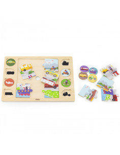 VIGA Medinis galvosūkis "Atspėk šešėlį" ir "Transportas" dėlionė 2