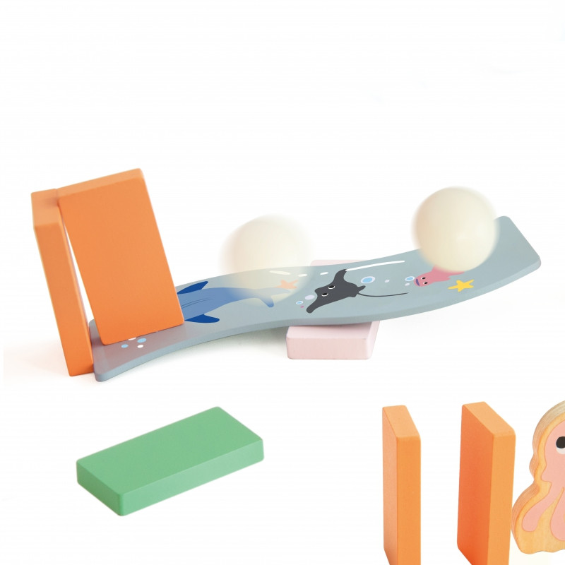 CLASSIC WORLD Деревянная полоса препятствий домино Логическая головоломка Монтессори 100 шт.