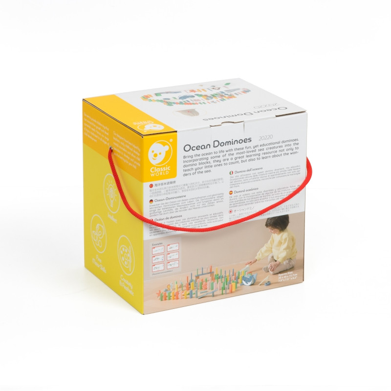 CLASSIC WORLD Деревянная полоса препятствий домино Логическая головоломка Монтессори 100 шт.