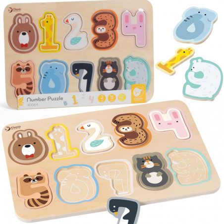 CLASSIC WORLD Montessori medinė skaičių dėlionė 11 vnt.