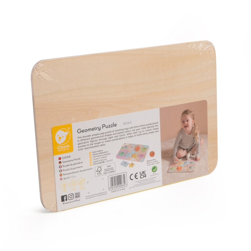 CLASSIC WORLD Геометрический пазл из блоков, 9 шт.