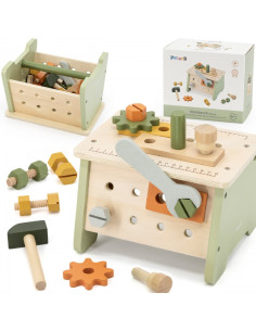 VIGA PolarB Mini Workshop 2in1 įrankių dėžė medinis rinkinys