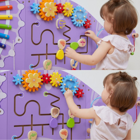 VIGA Drewniana Tablica Sensoryczna-Manipulacyjna EDU Triceratops VIGA Drewniana Tablica Sensoryczna-Manipulacyjna EDU Triceratops