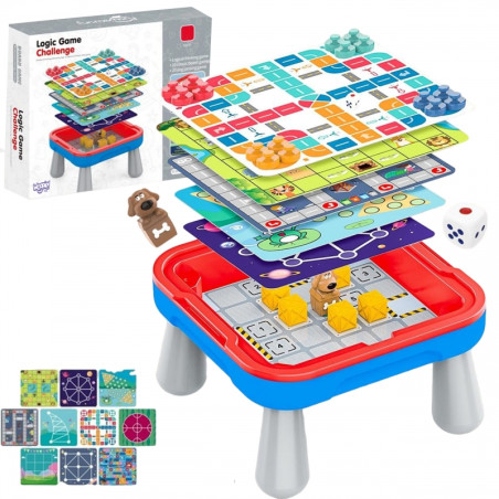 WOOPIE Logic stalo žaidimų stalas 65 vnt. 10-in-1 rinkinys WOOPIE Logic stalo žaidimų stalas 65 vnt. 10-in-1 rinkinys
