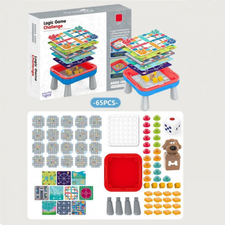 WOOPIE Logic stalo žaidimų stalas 65 vnt. 10-in-1 rinkinys WOOPIE Logic stalo žaidimų stalas 65 vnt. 10-in-1 rinkinys
