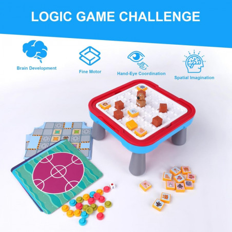 WOOPIE Logic stalo žaidimų stalas 65 vnt. 10-in-1 rinkinys WOOPIE Logic stalo žaidimų stalas 65 vnt. 10-in-1 rinkinys