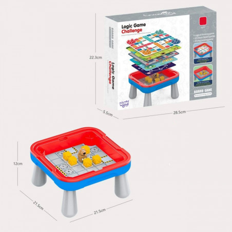 WOOPIE Stolik Gier Planszowych Logicznych 65 el. Zestaw 10w1