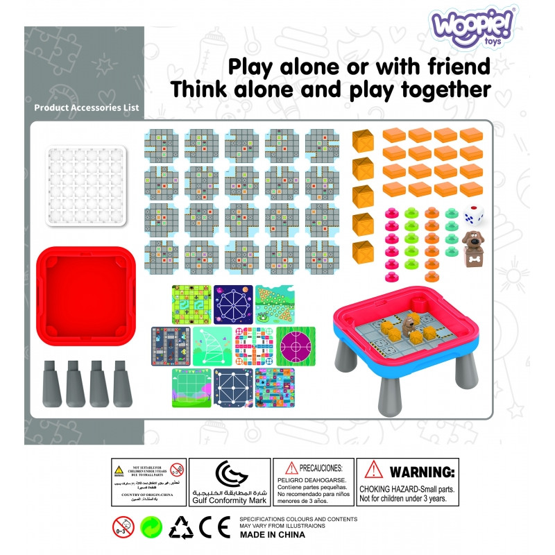 Настольная логическая игра WOOPIE, набор из 65 предметов, 10-в-1